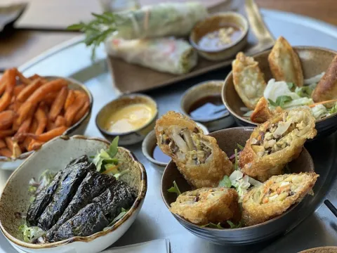 Platter of assorted Vietnamese entrees